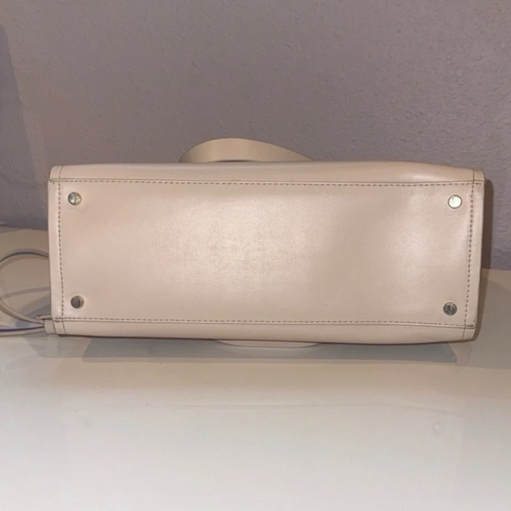 Kate Spade Arbour Hill Candace Leather Satchel Crossbody Pumice Blue Work Bag - Picture 10 of 11